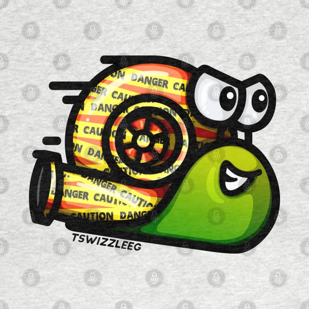 Turbo Snail - Caution (Green) by hoddynoddy